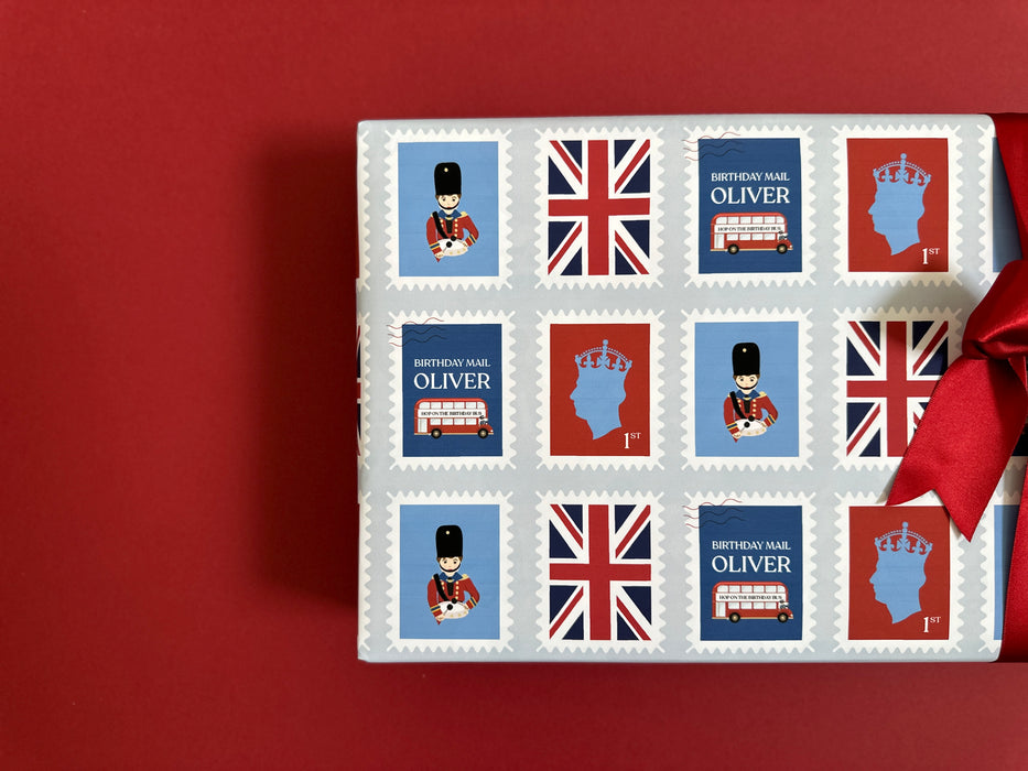 Personalised Stamps Wrapping Paper