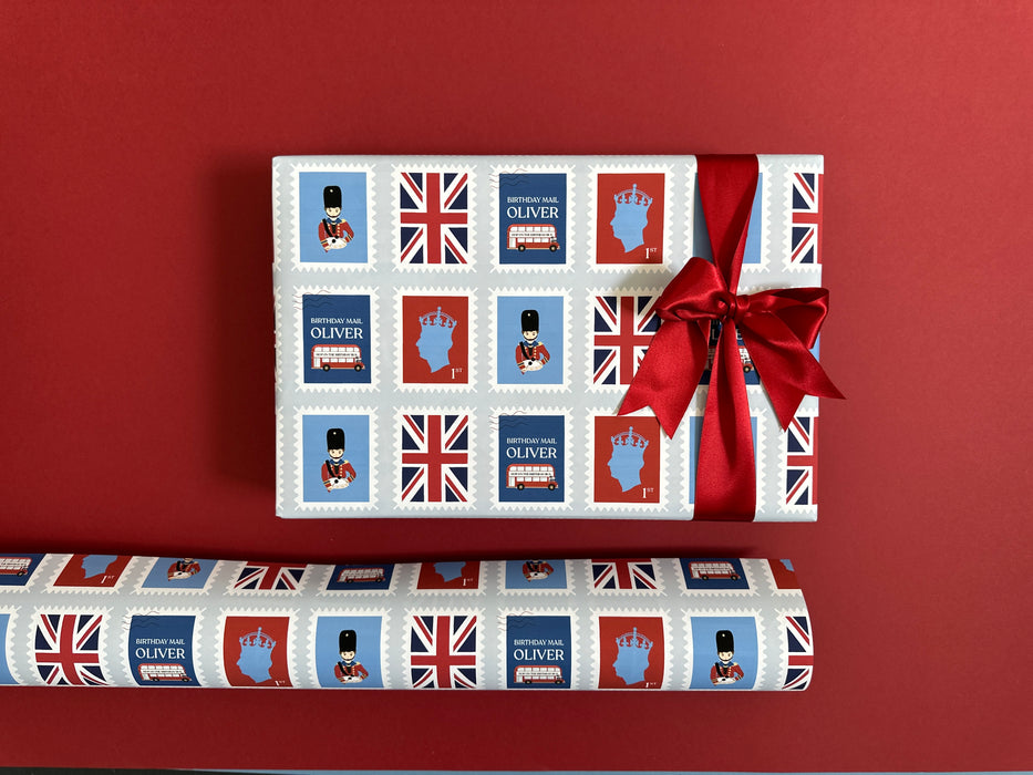 Personalised Stamps Wrapping Paper