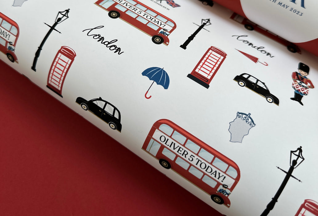 Personalised Coronation London Scene Wrapping Paper