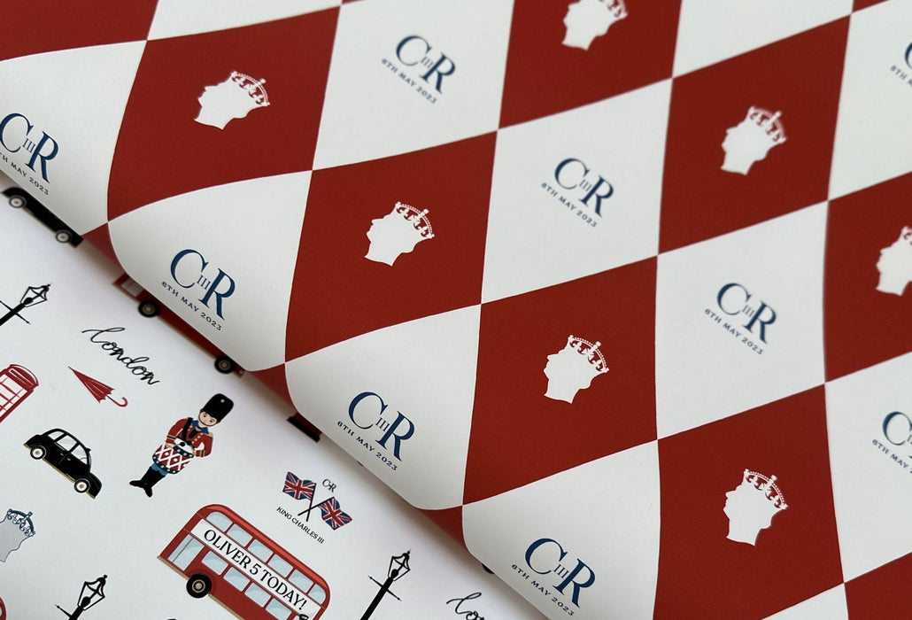Personalised Coronation London Scene Wrapping Paper