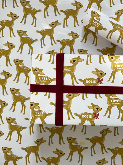 Personalised Christmas Bambi Wrapping Paper