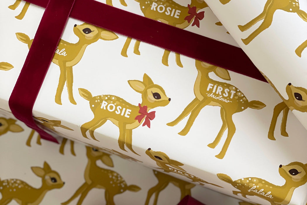 Personalised Christmas Bambi Wrapping Paper