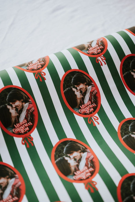 Personalised Christmas Garland Photographic Wrapping Paper