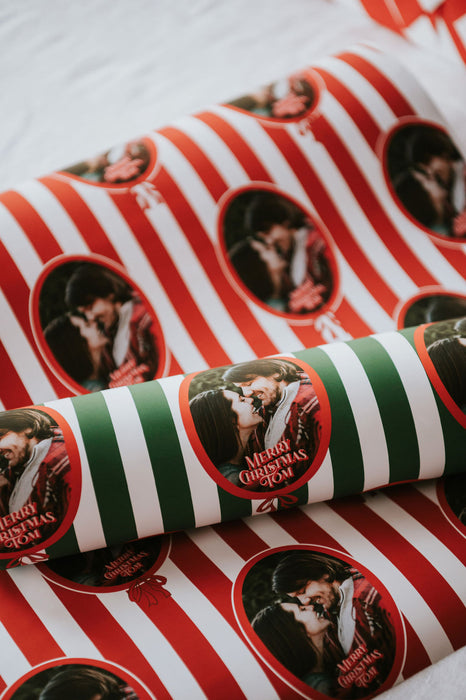 Personalised Christmas Garland Photographic Wrapping Paper