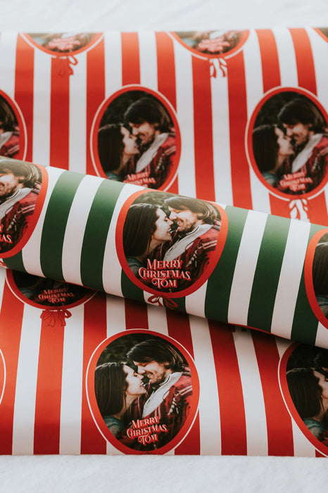 Personalised Christmas Garland Photographic Wrapping Paper