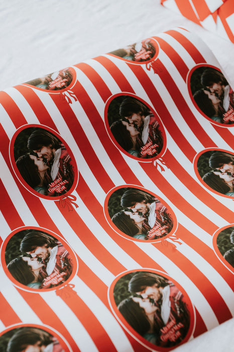Personalised Christmas Garland Photographic Wrapping Paper