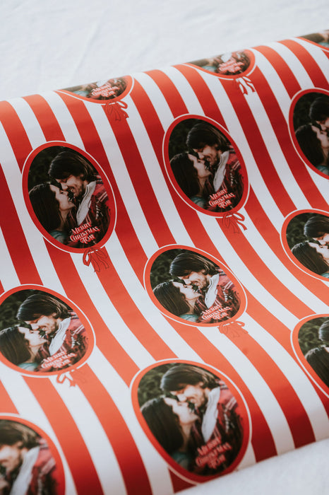 Personalised Christmas Garland Photographic Wrapping Paper