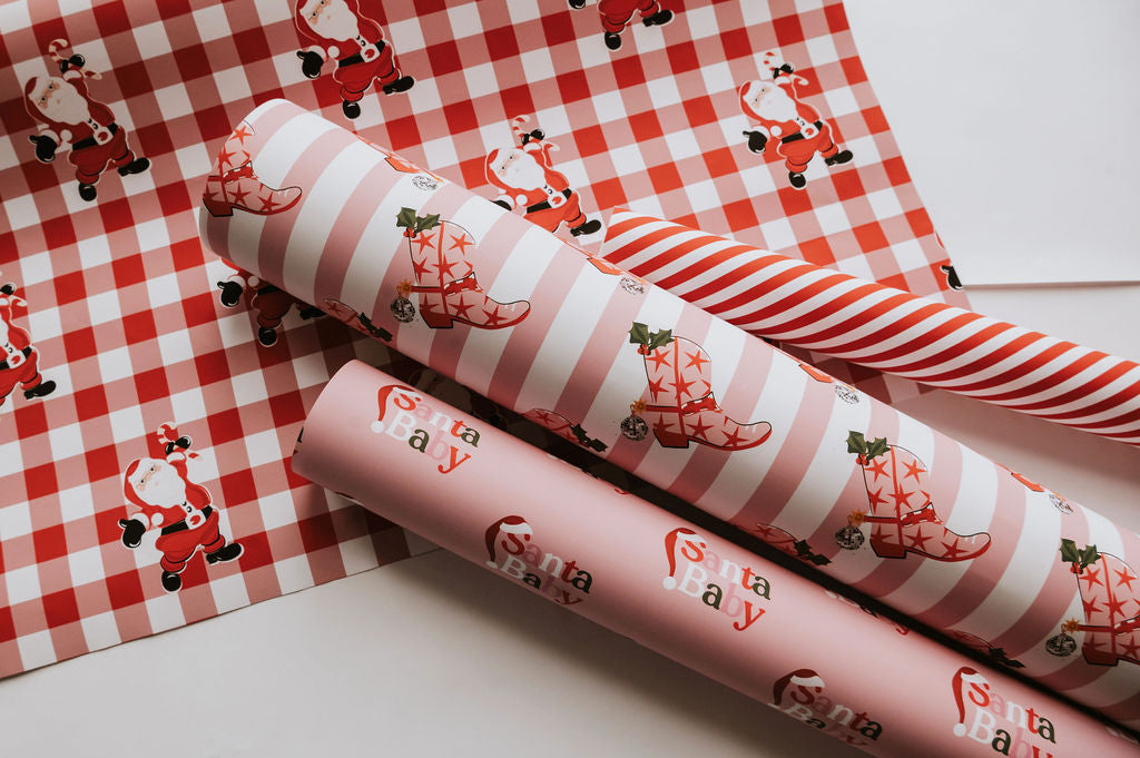 Christmas Cowgirl Wrapping Paper