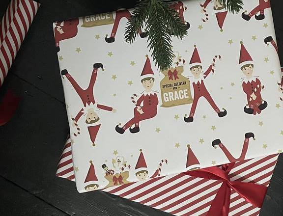 Personalised Little Elf Wrapping Paper