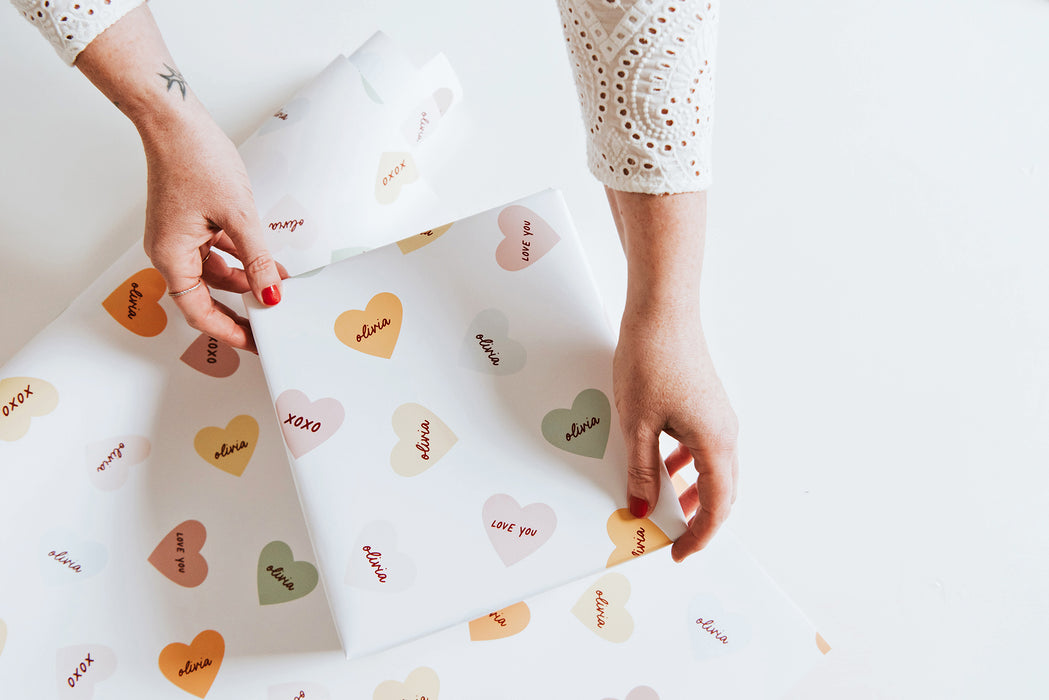 Personalised Love Heart Wrapping Paper