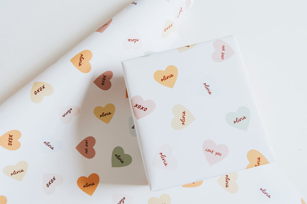 Personalised Love Heart Wrapping Paper