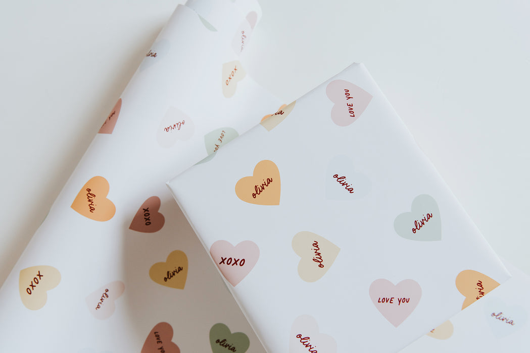 Personalised Love Heart Wrapping Paper