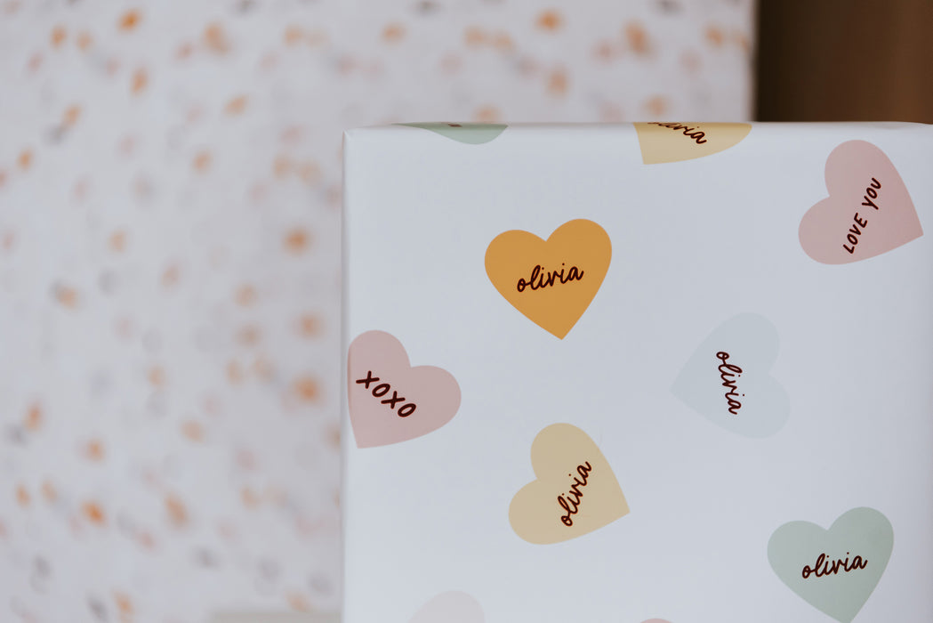 Personalised Love Heart Wrapping Paper
