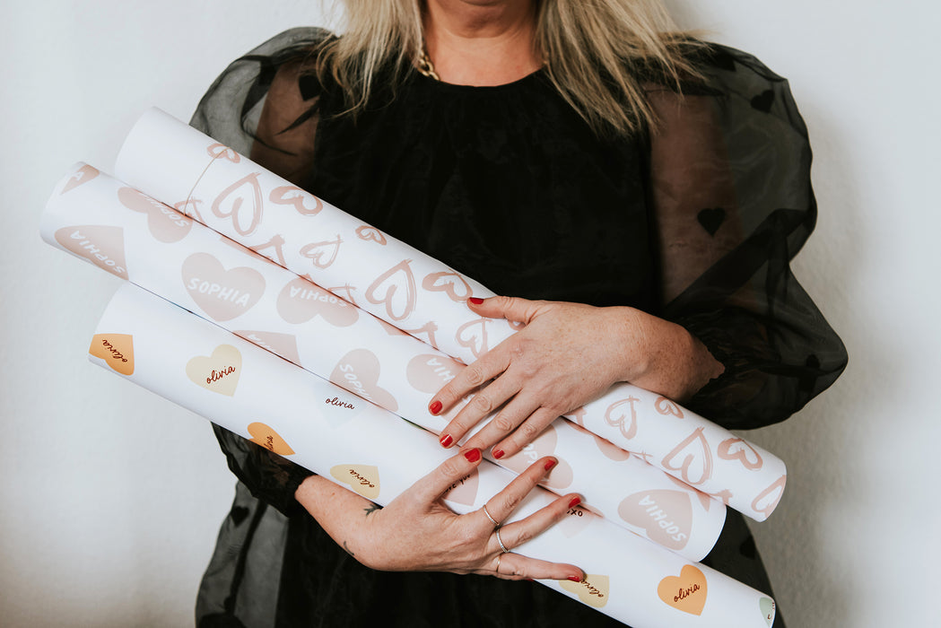 Personalised Love Heart Wrapping Paper