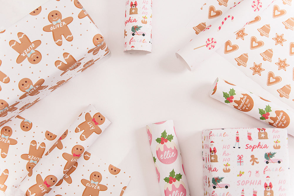 Personalised christmas wrapping paper 