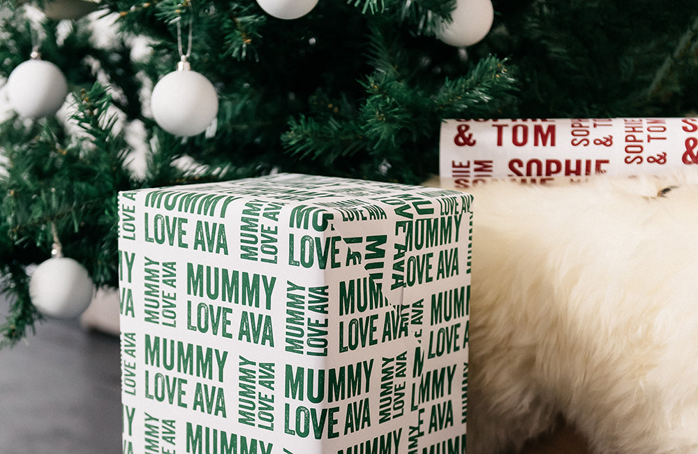 Personalised Letterpress Stamp Wrapping Paper