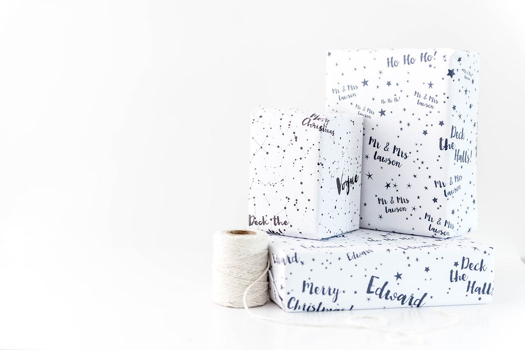 Personalisierter Geschenkpapier-Nachthimmel