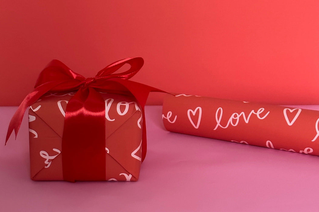 Valentine's Love Script Wrapping Paper