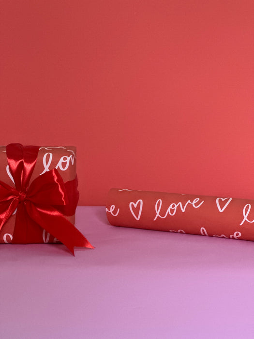 Valentine's Love Script Wrapping Paper