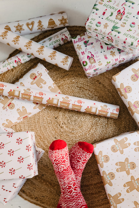 Personalised Christmas Candy Store Wrapping Paper