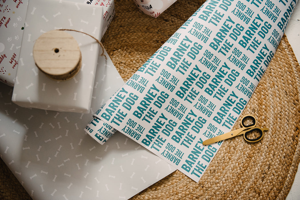 Personalised Letterpress Stamp Wrapping Paper