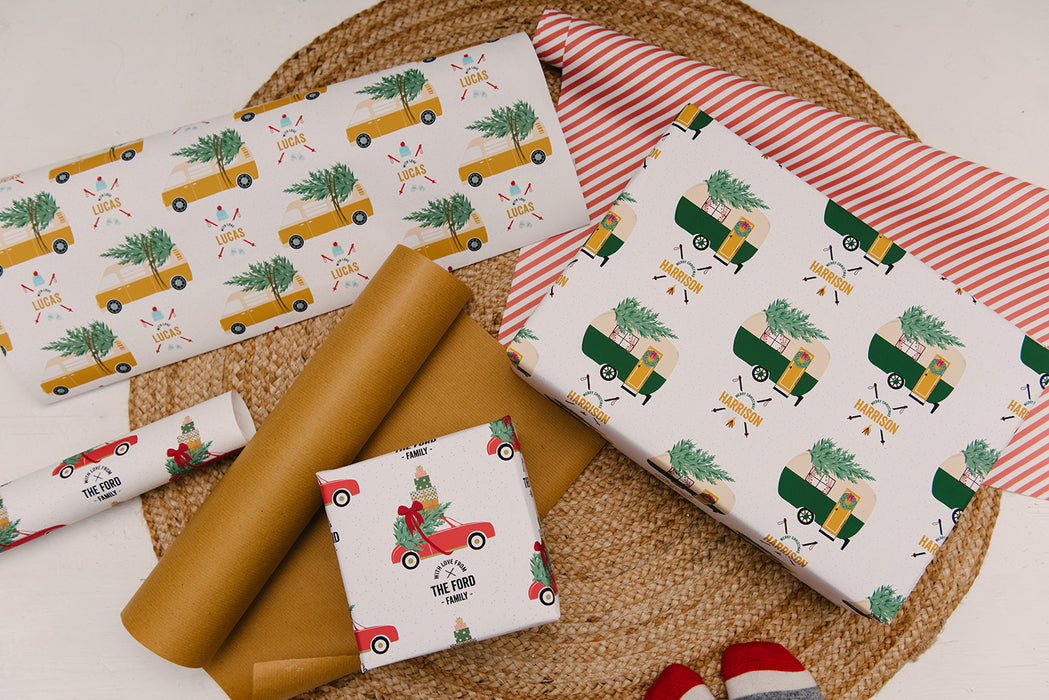 Personalised Driving Home Christmas Wrapping Paper