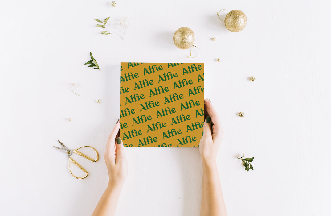 Retro Typographic Wrapping Paper