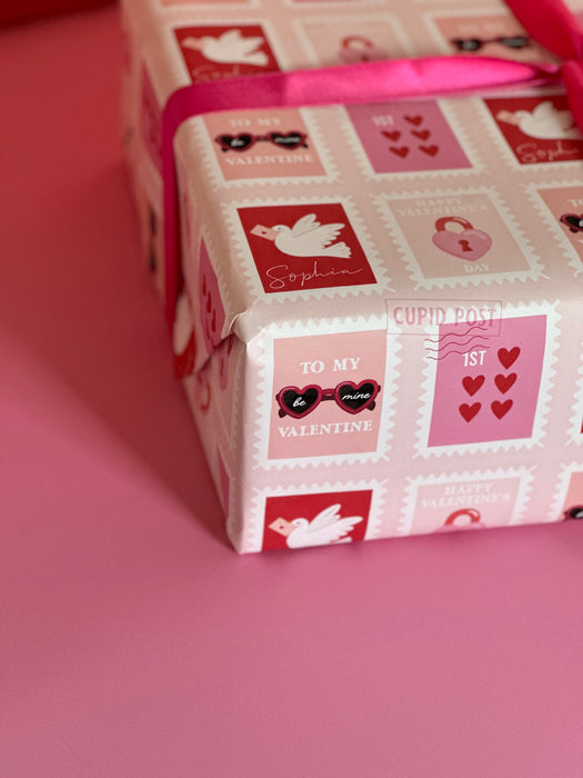 Personalised Valentine's Cupid Mail Wrapping Paper