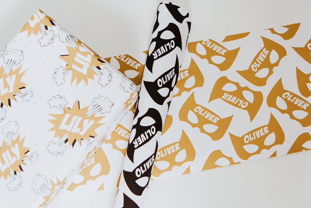 Personalised Super Hero Wrapping Paper