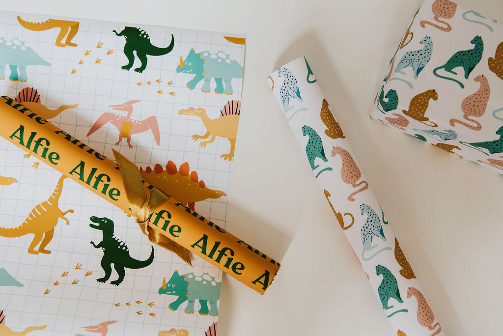 Bright Retro Typographic Wrapping Paper