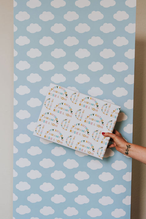 Personalised Rainbow Typographic Wrapping Paper