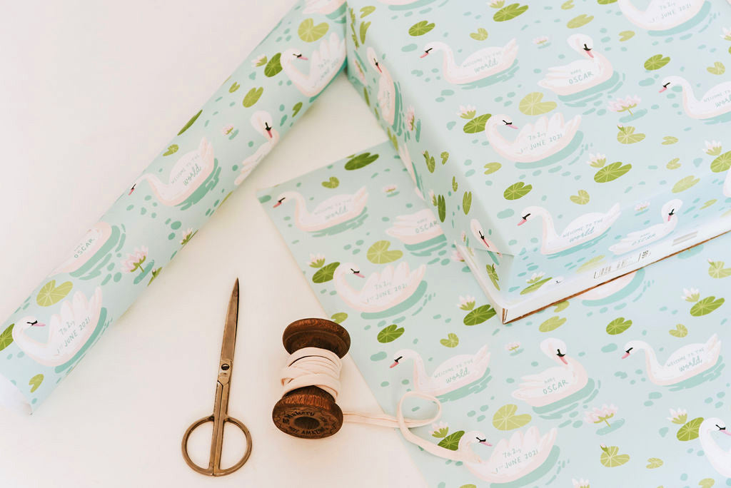 Personalised Swan Lake Wrapping Paper