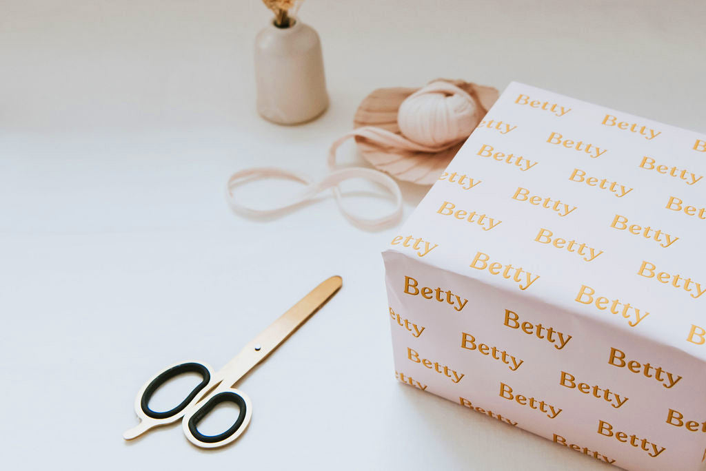Retro Typographic Wrapping Paper