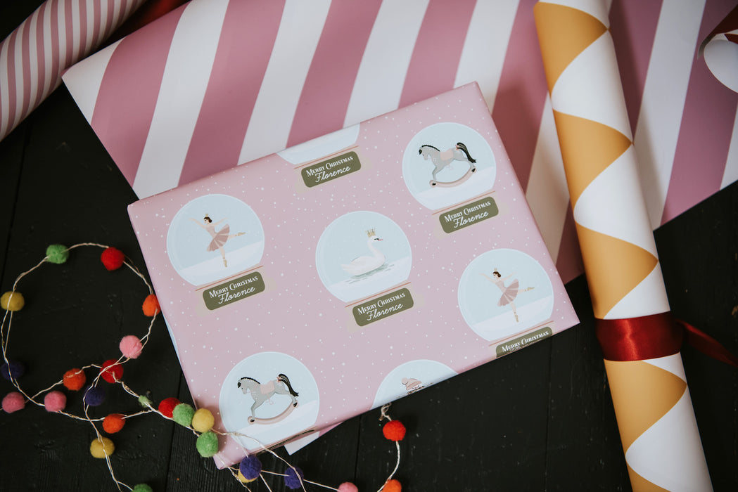 Personalised Christmas Snow Globe Wrapping Paper