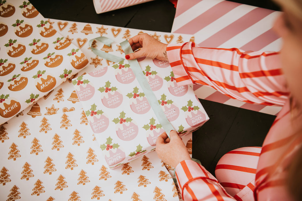 Personalised Christmas Pudding Wrapping Paper