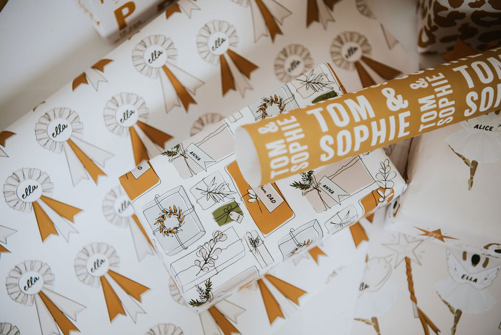 Personalised Rosette Wrapping Paper