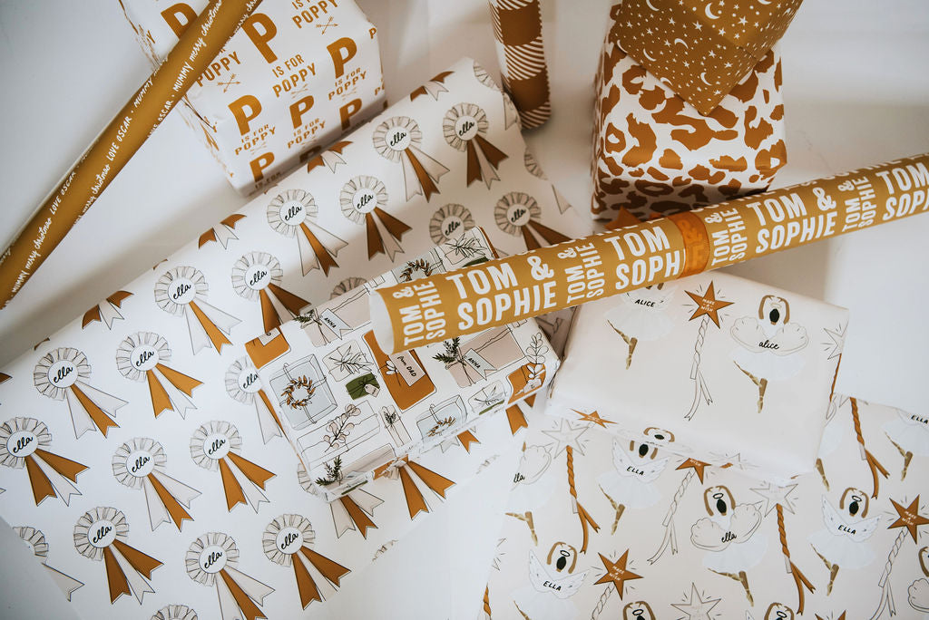 Personalised Rosette Wrapping Paper