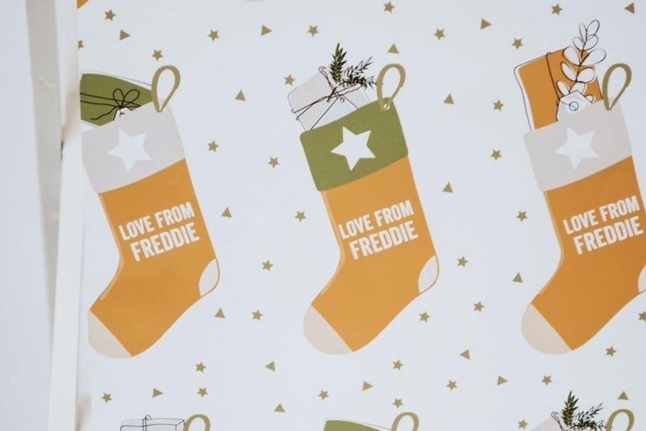 Personalised Stockings Wrapping Paper