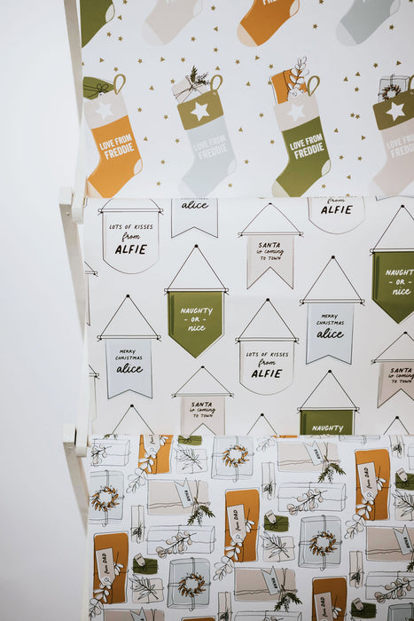 Personalised Stockings Wrapping Paper